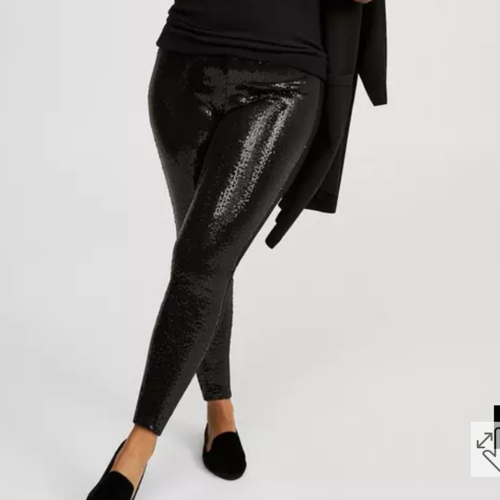 New!  5X Plus Size Sequin Black Legging Pants Leggings Dressy Torrid